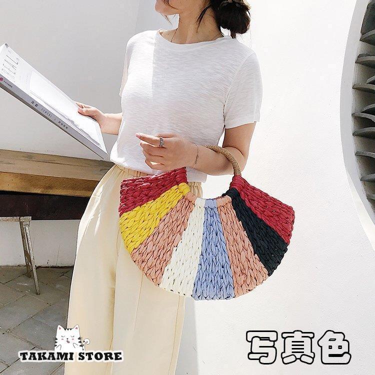 かごバッグ レディース サークルハン ドル トートバッグ 麦わらバッグ かわいい 海 ビーチ 草編みバッグ 夏バッグ 軽量 ピクニック 麦わらバッグ オシャレ 