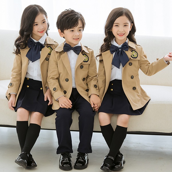3点セット 秋冬服 学生服 子供制服 子供トレンチコート ユニフォーム キッズ通園 入園 男の子 受験 100~170 卒業式 女の子 中学生 
