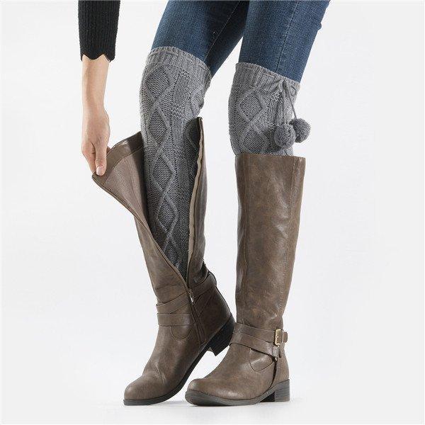 レッグウォーマー レディース 厚手 ポンポン 防寒対策 ロング丈 長め おしゃれ 柔らかい サ暖かい 足首ウォーマー シンプル 温め 