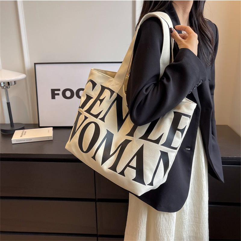 バッグ レディースかばん トートバッグ ショルダーバッグ ハンドバッグ カジュアル スクール カバン 布鞄 文字 女子 通学 通勤オシャレ 大容量 