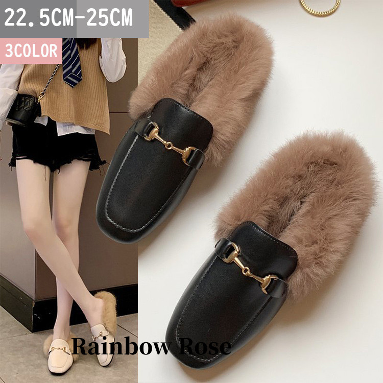 クーポンで2 850円！ レディース モカシン 秋冬 パンプス モカシン ワ ローファー ふわふわ ローヒール ショートブーツ リボン 靴 無地 ミュール ブーツ 防寒 